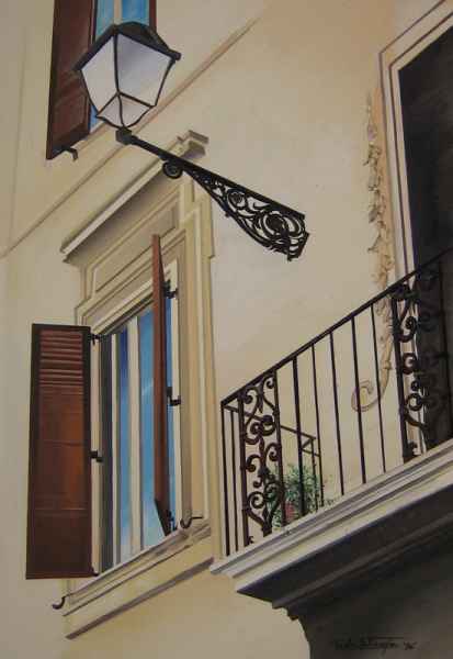 paese-tempera su carta 50x70cm
