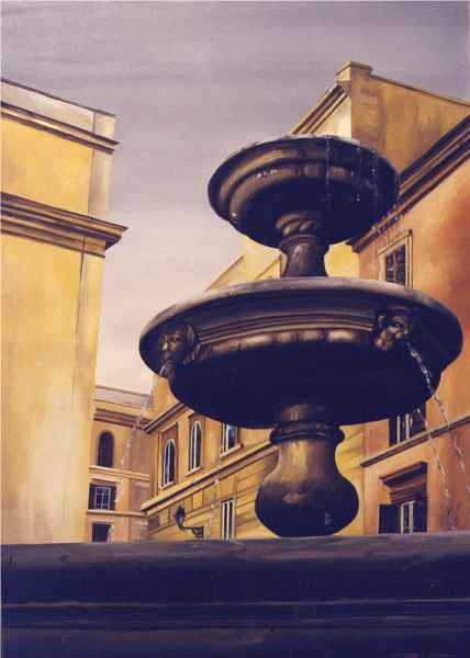 paese-tempera su carta 50x70cm