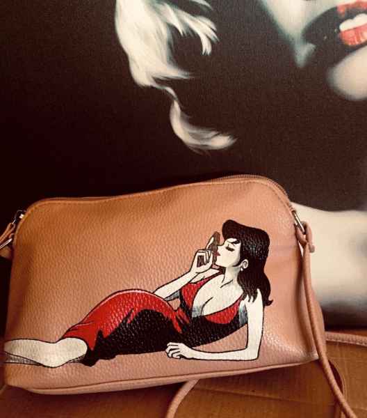 borsa a tracolla dipinta a mano Fujiko