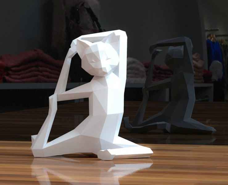 gatto yoga 3d
