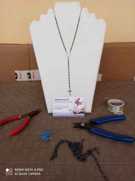 Collana rosario artigianale(22€)in acciaio inssidabile