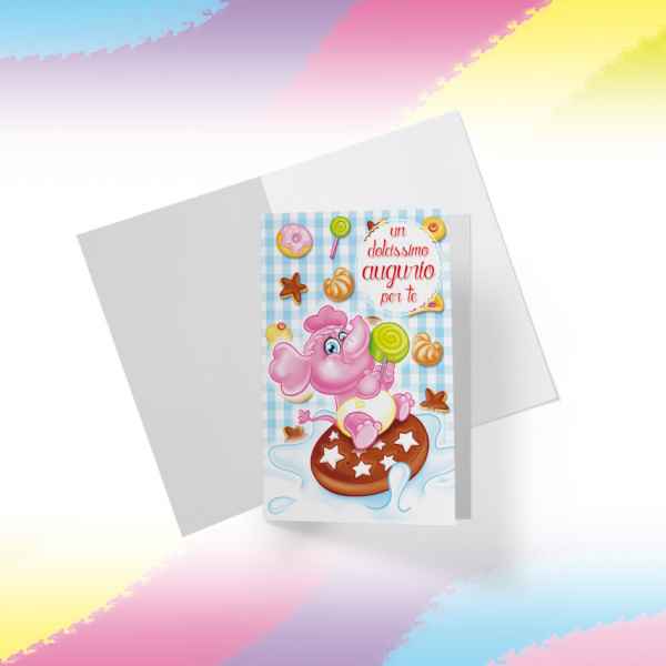 Biglietto di auguri Elefantino Candy Puppy