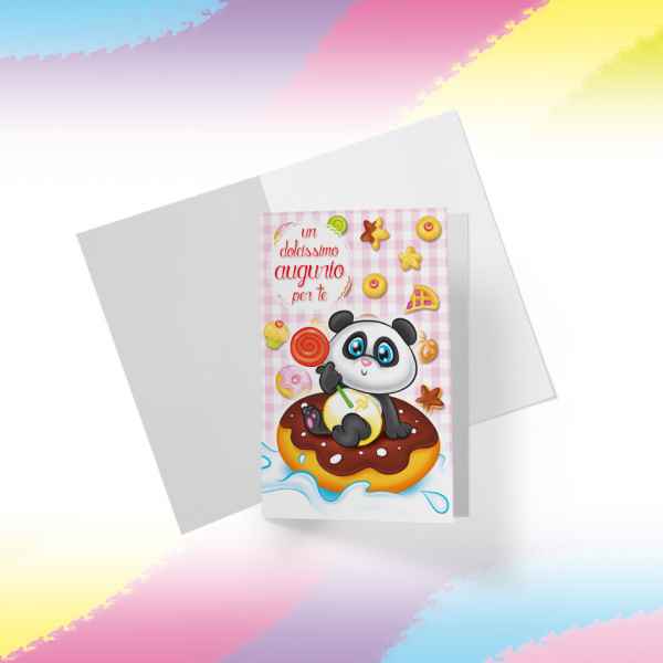 Biglietto di auguri Pandino Candy Puppy