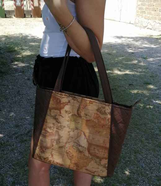 BORSA IN TESSUNO E PELLE